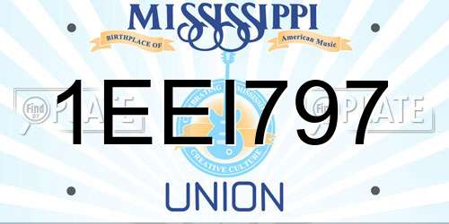 1EEI797 Mississippi License Plate