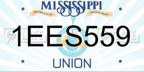 1EES559 Mississippi License Plate