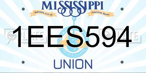 1EES594 Mississippi License Plate