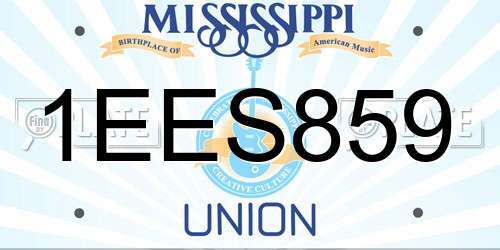 1EES859 Mississippi License Plate