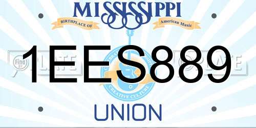 1EES889 Mississippi License Plate
