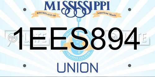 1EES894 Mississippi License Plate