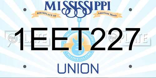 1EET227 Mississippi License Plate