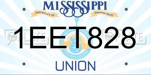 1EET828 Mississippi License Plate
