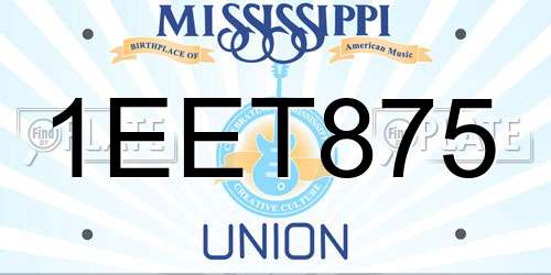 1EET875 Mississippi License Plate