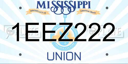 1EEZ222 Mississippi License Plate