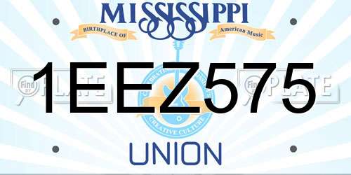 1EEZ575 Mississippi License Plate