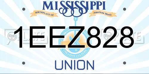 1EEZ828 Mississippi License Plate