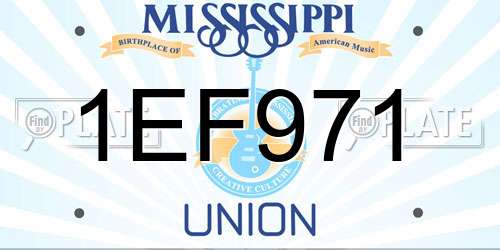 1EF971 Mississippi License Plate