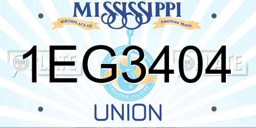 1EG3404 Mississippi License Plate
