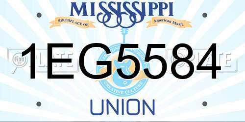 1EG5584 Mississippi License Plate