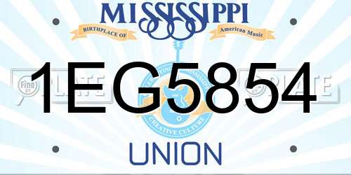 1EG5854 Mississippi License Plate