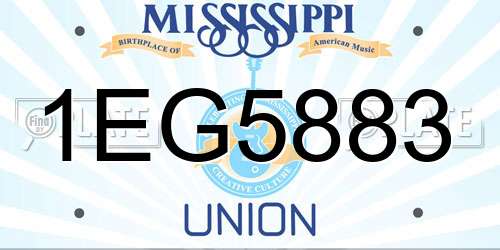 1EG5883 Mississippi License Plate