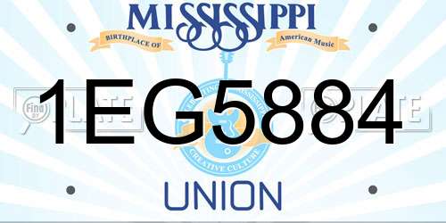 1EG5884 Mississippi License Plate