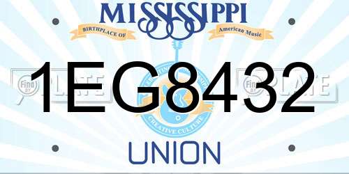 1EG8432 Mississippi License Plate
