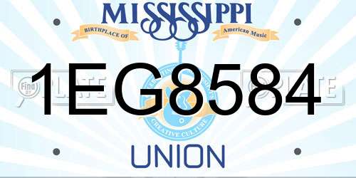 1EG8584 Mississippi License Plate