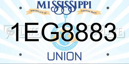 1EG8883 Mississippi License Plate