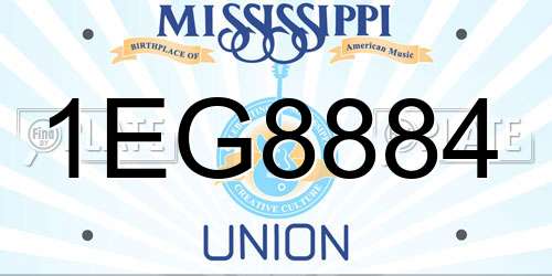 1EG8884 Mississippi License Plate