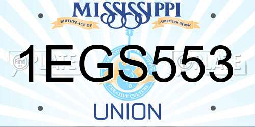1EGS553 Mississippi License Plate