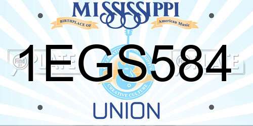 1EGS584 Mississippi License Plate