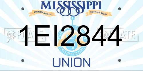 1EI2844 Mississippi License Plate