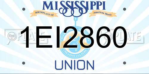 1EI2860 Mississippi License Plate