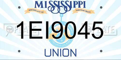 1EI9045 Mississippi License Plate
