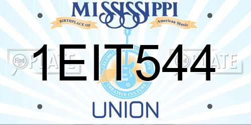 1EIT544 Mississippi License Plate