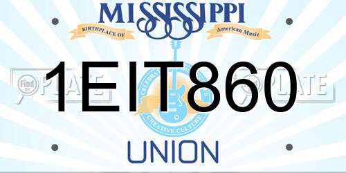 1EIT860 Mississippi License Plate