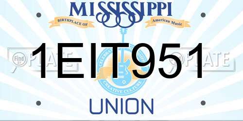 1EIT951 Mississippi License Plate
