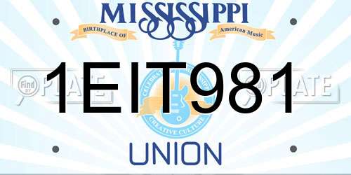 1EIT981 Mississippi License Plate