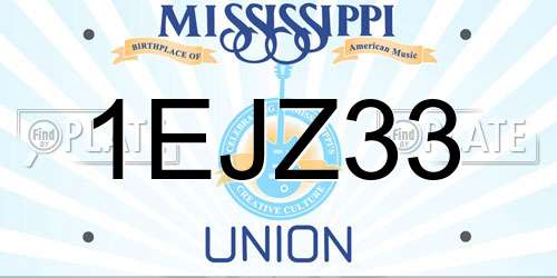 1EJZ33 Mississippi License Plate