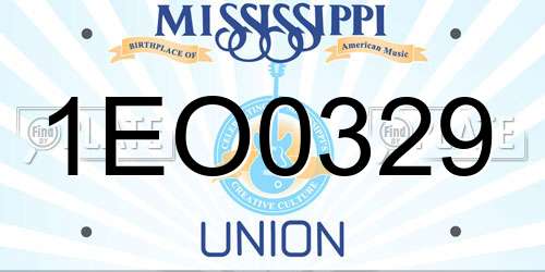 1EO0329 Mississippi License Plate