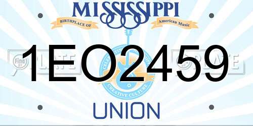 1EO2459 Mississippi License Plate