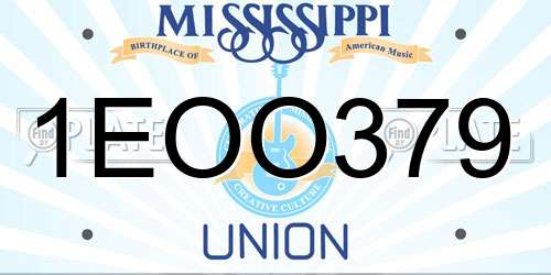 1EOO379 Mississippi License Plate
