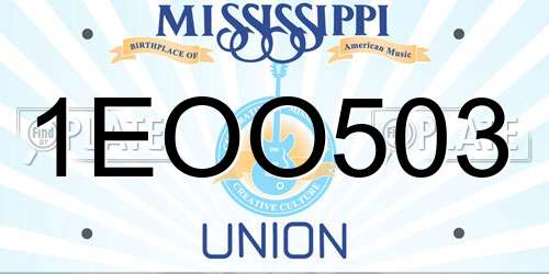 1EOO503 Mississippi License Plate