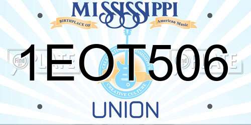 1EOT506 Mississippi License Plate