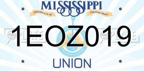 1EOZ019 Mississippi License Plate