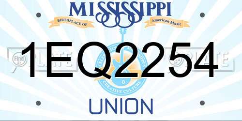 1EQ2254 Mississippi License Plate