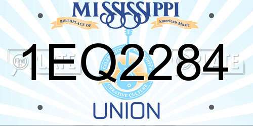 1EQ2284 Mississippi License Plate