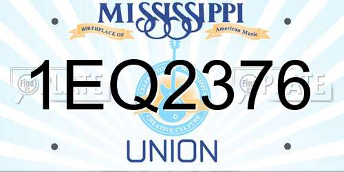 1EQ2376 Mississippi License Plate