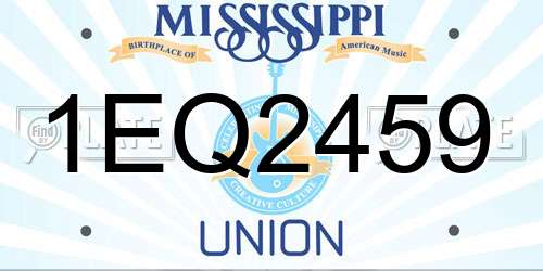 1EQ2459 Mississippi License Plate