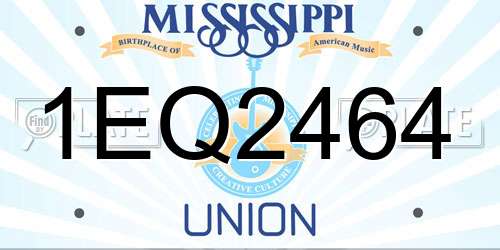 1EQ2464 Mississippi License Plate