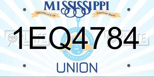 1EQ4784 Mississippi License Plate