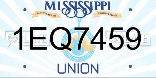 1EQ7459 Mississippi License Plate
