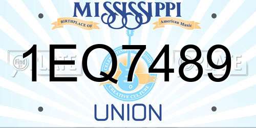 1EQ7489 Mississippi License Plate