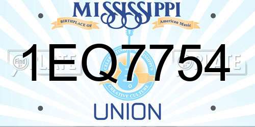 1EQ7754 Mississippi License Plate