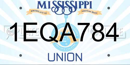 1EQA784 Mississippi License Plate