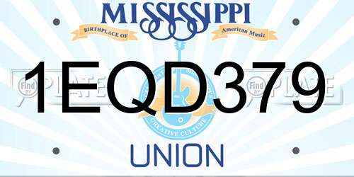 1EQD379 Mississippi License Plate