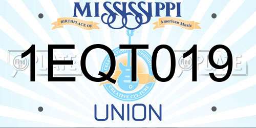 1EQT019 Mississippi License Plate